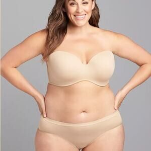 Cacique Multi-Way Boost Strapless Underwire Bra Cafe Mocha Size 40DD
